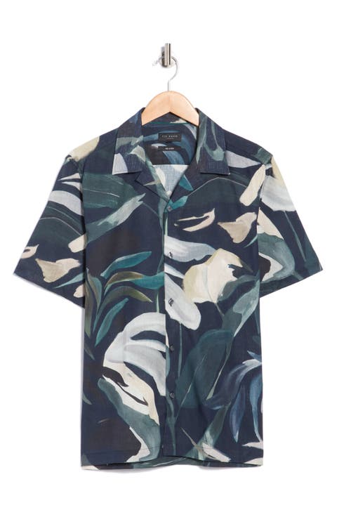 Rognski Tropical Floral Short Sleeve Camp Shirt