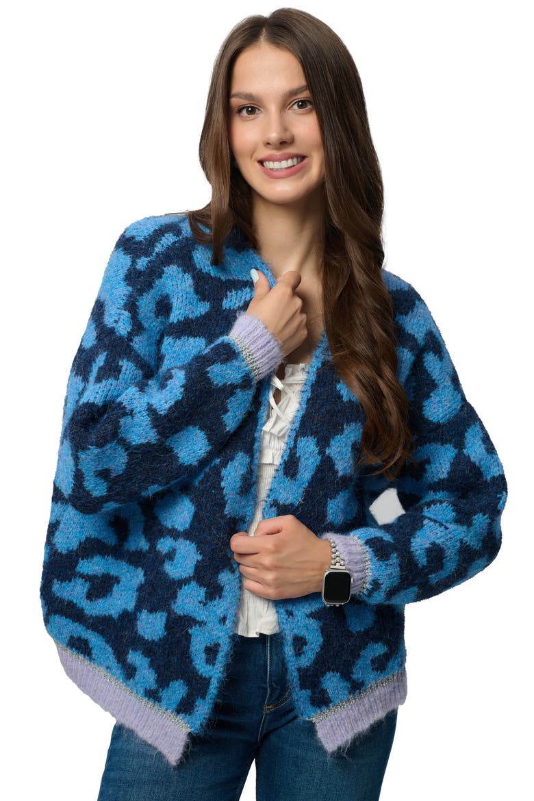 Cheetah Cardigan, Alternate, color, NAVY