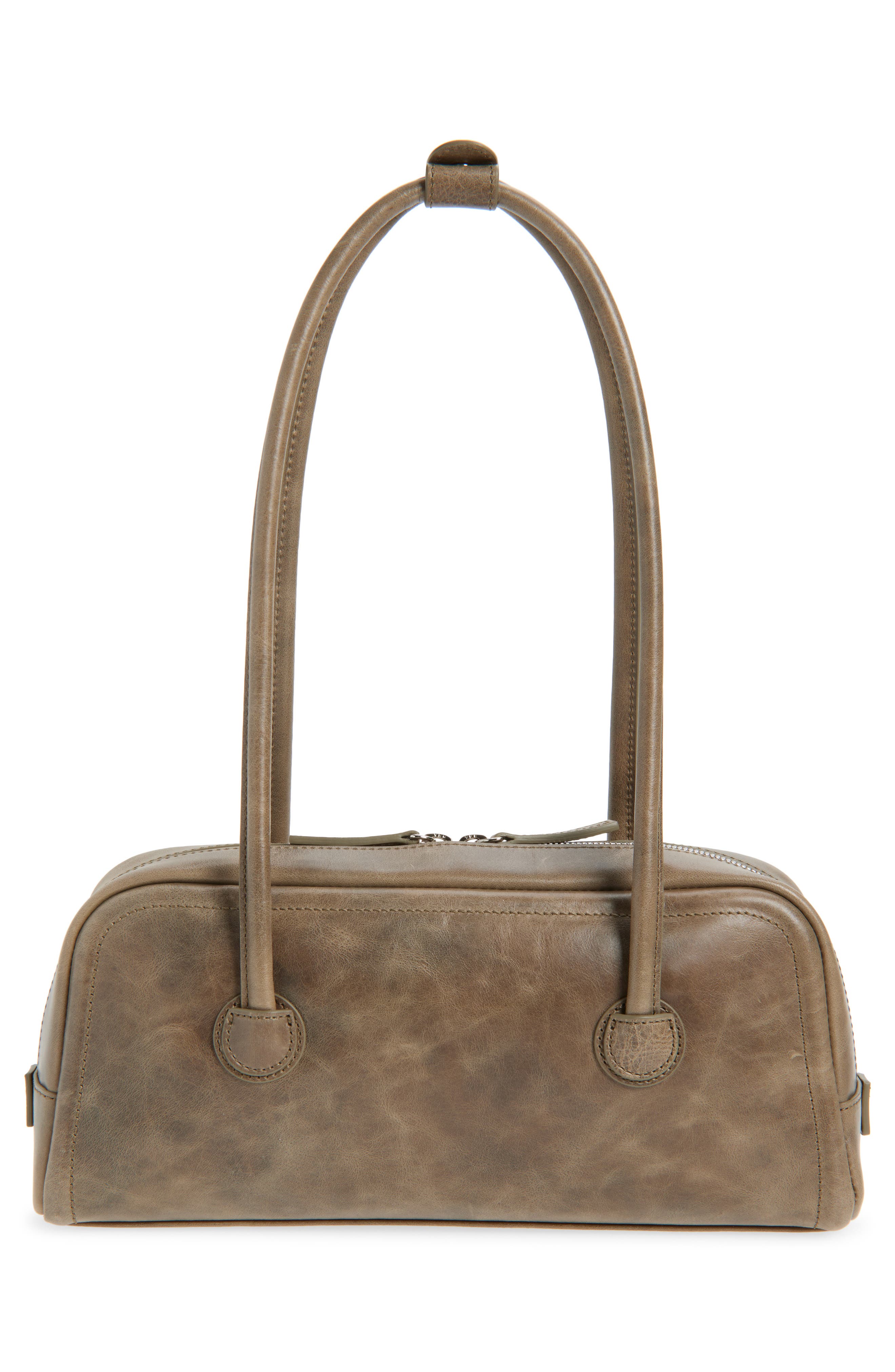 MARGESHERWOOD Soft Boston Leather Shoulder Bag, Alternate, color, Etoffe Pull-Up