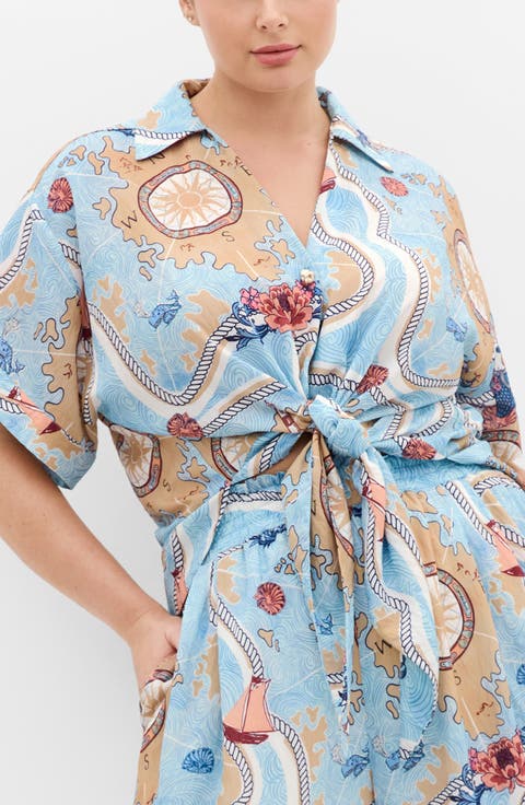 Postcard Front Tie Top