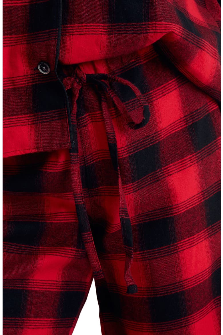 Buffalo Plaid Flannel Bedtime Pajamas, Alternate, color, BABYLON BUFFALO CRANBERRY