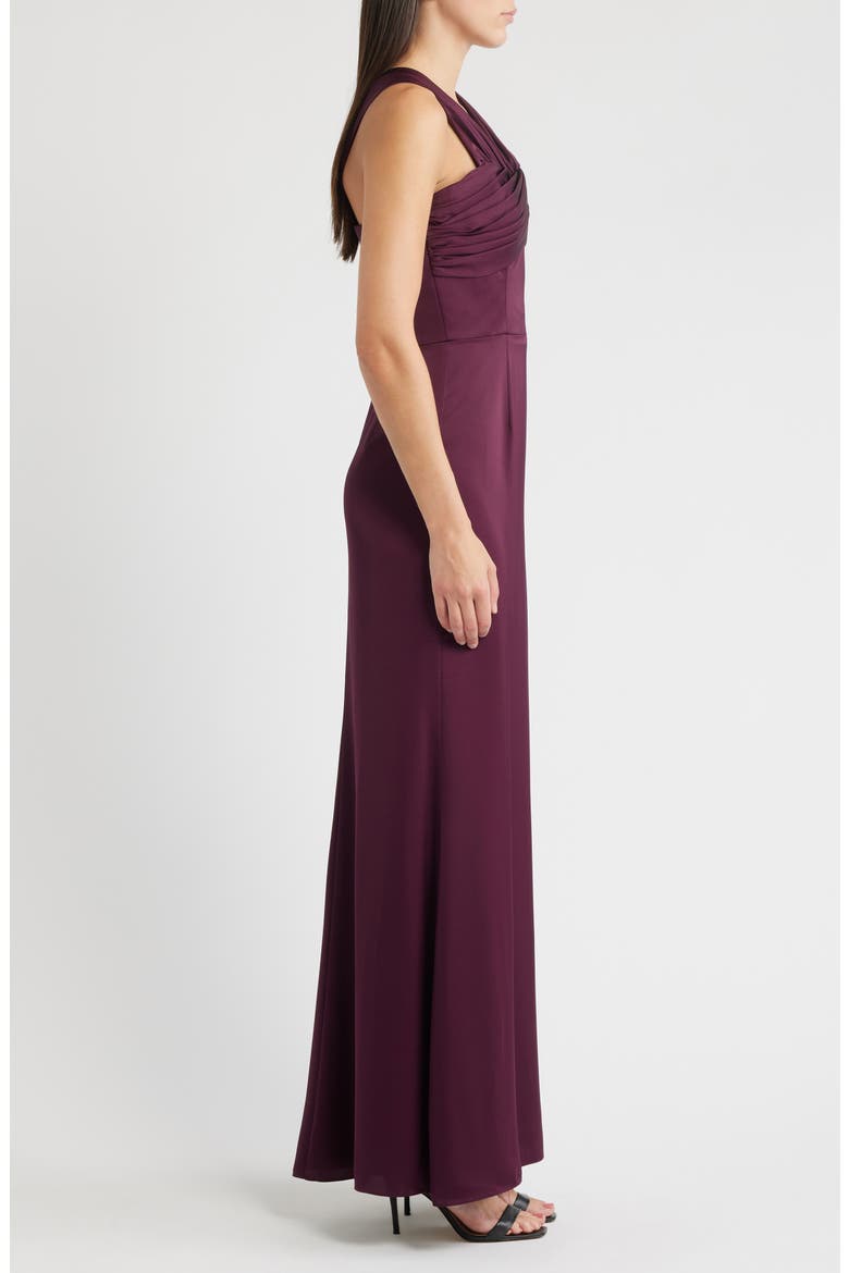 Rosalia Sleeveless Satin Gown, Alternate, color, DARK CHERRY