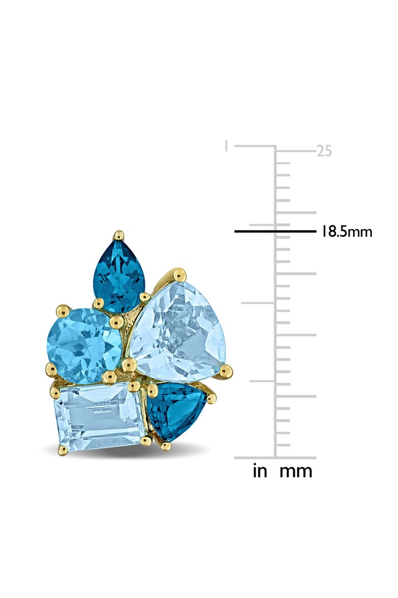 Sky Blue Topaz & London Blue Topaz Stud Earrings, Alternate, color, BLUE