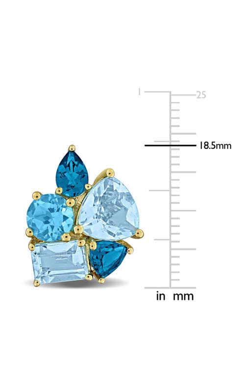 Delmar Sky Blue Topaz & London Blue Topaz Stud Earrings In Blue