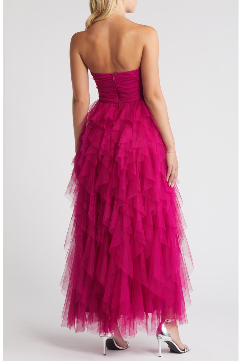 Strapless Tulle Dress, Alternate, color, PINK PLUMIER