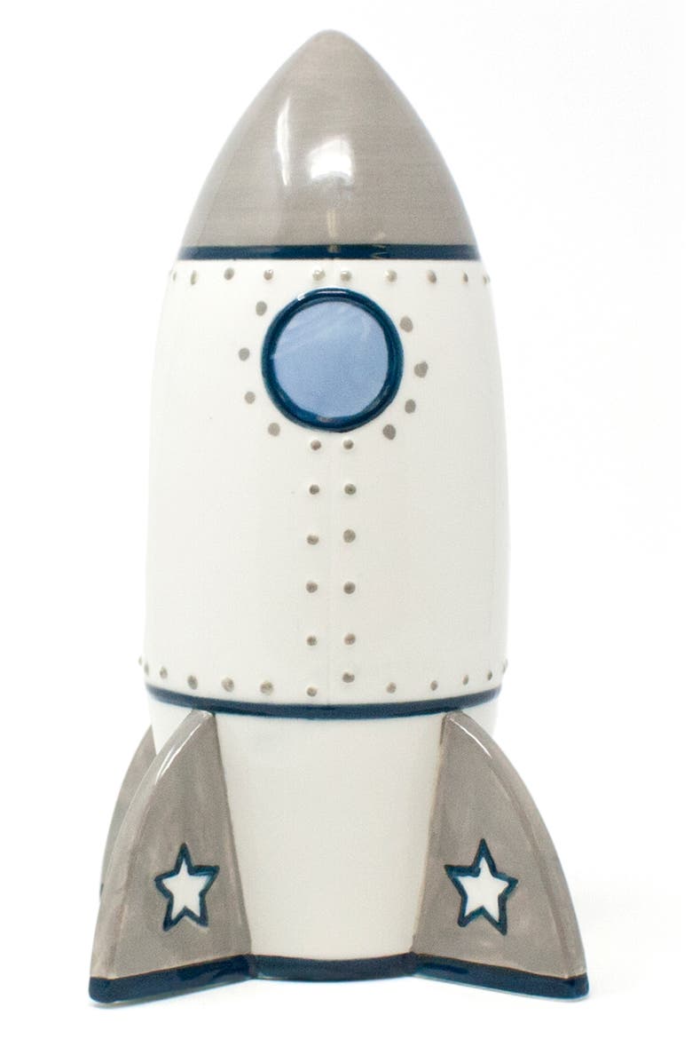 Ceramic Rocket Bank, Main, color, GREY/ WHITE