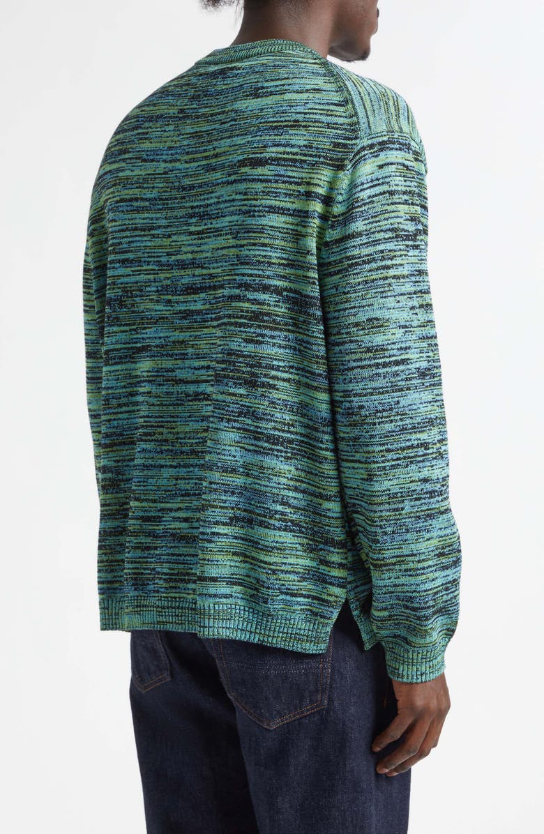 Waste Yarn Project Space Dye One of a Kind Crewneck Sweater, Alternate, color, Blue Green Dark