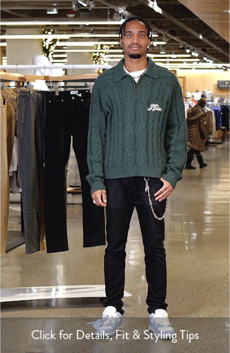 Leisure Half Zip Cable Sweater, sales video thumbnail