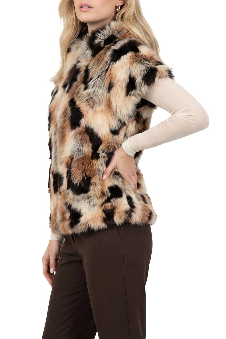 Fur-Free Gold Fox (Faux Fur) Reversible Hooded Vest, Alternate, color, GOLD/BLACK