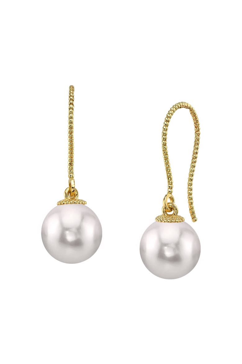 White Akoya Pearl Cindy Earrings, Main, color, Yellow Gold