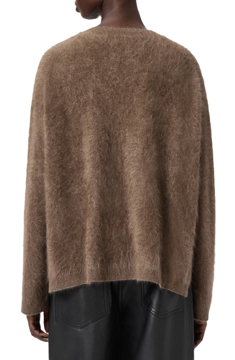 AllSaints Rebel Cashmere Crewneck Sweater, Alternate, color, Walnut Brown