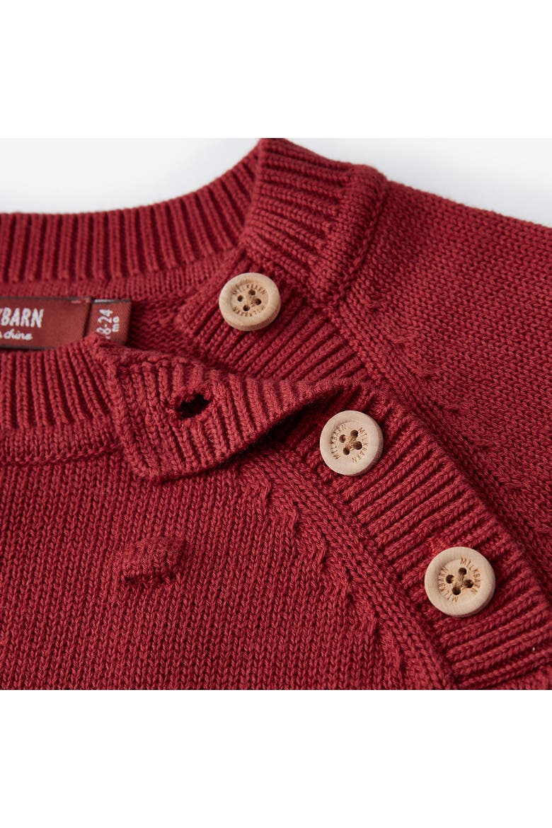 Knit Popcorn Sweater, Alternate, color, Wine