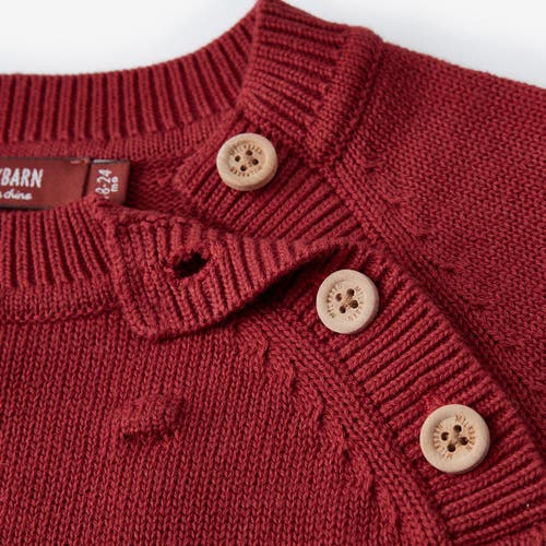 Milkbarn Knit Popcorn Sweater In Burgundy