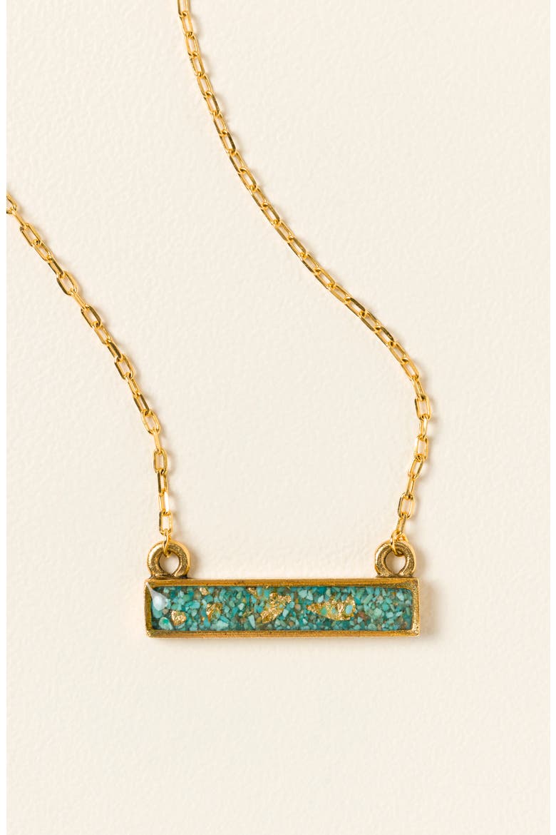 Flecks of Gold Birthstone Necklace, Main, color, December - Turquoise