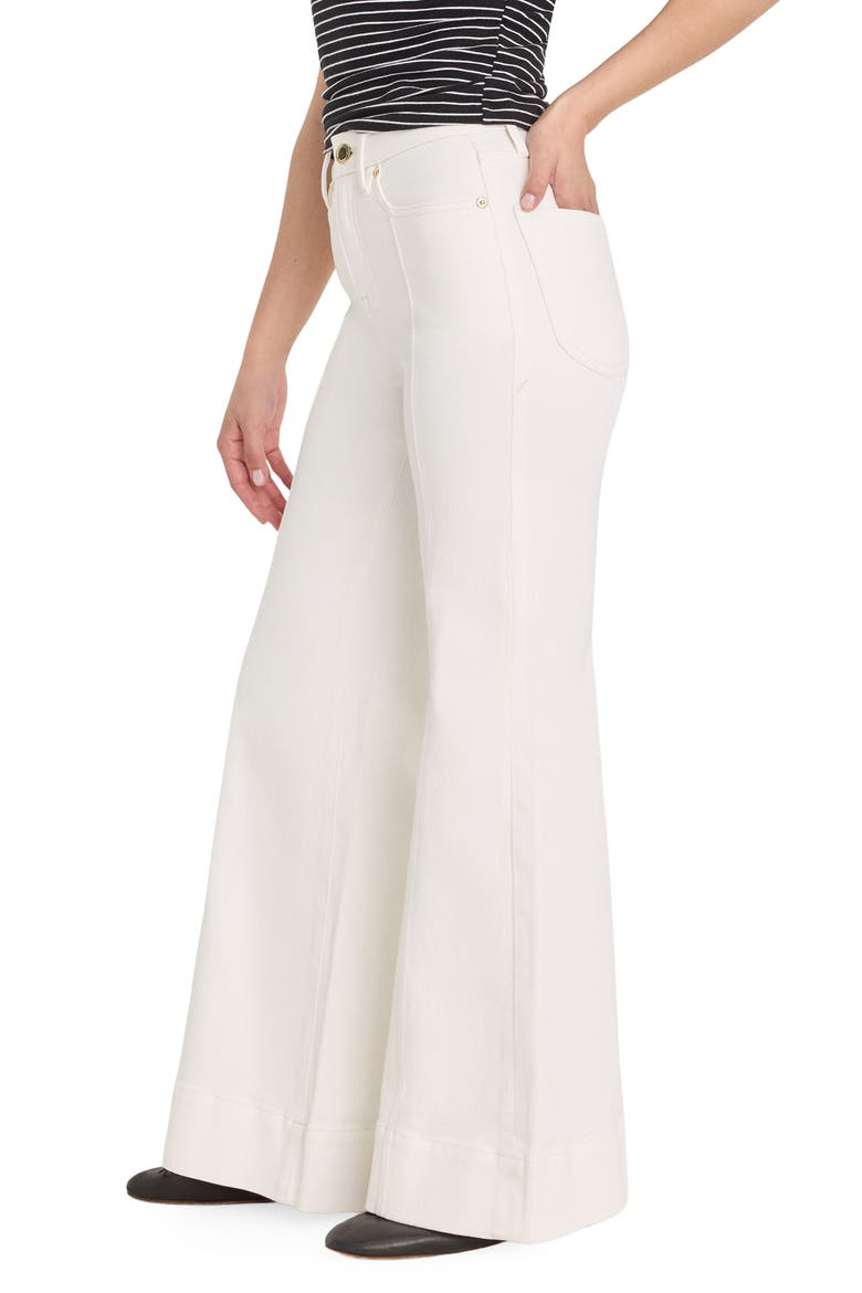 Good Waist Patch Pocket High Waist Palazzo Jeans, Alternate, color, COTTON WHITE