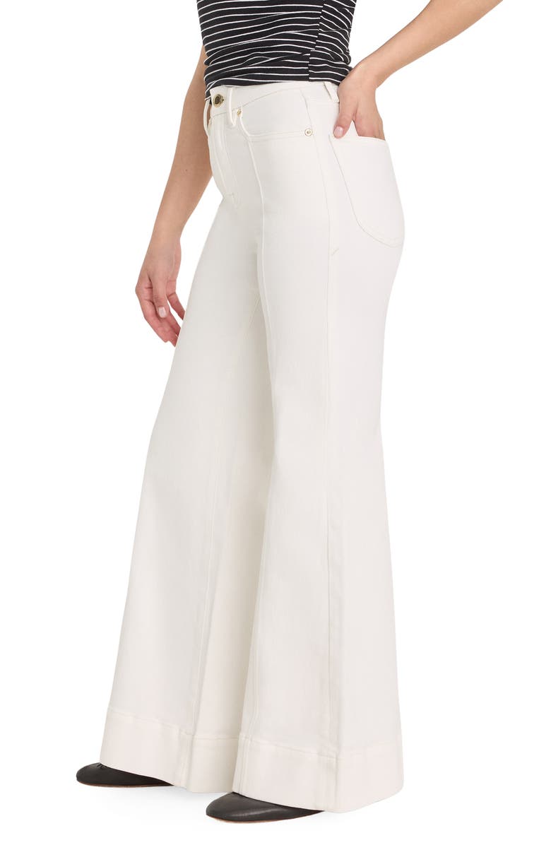 Good American Good Waist Patch Pocket High Waist Palazzo Jeans, Alternate, color, Cotton White