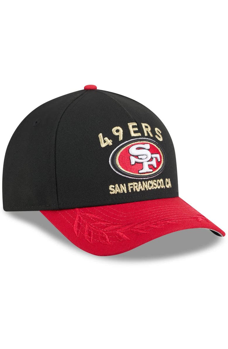 New Era Men's New Era Black/Scarlet San Francisco 49ers 2025 NFL Draft 9FORTY A-Frame M-Crown Adjustable Hat, Alternate, color, 