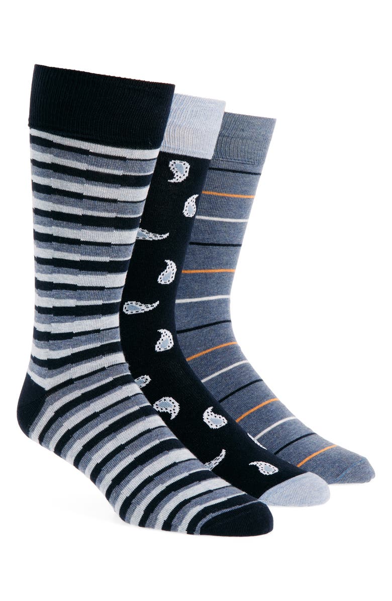 Lorenzo Uomo Assorted 3-Pack Crew Socks, Main, color, 