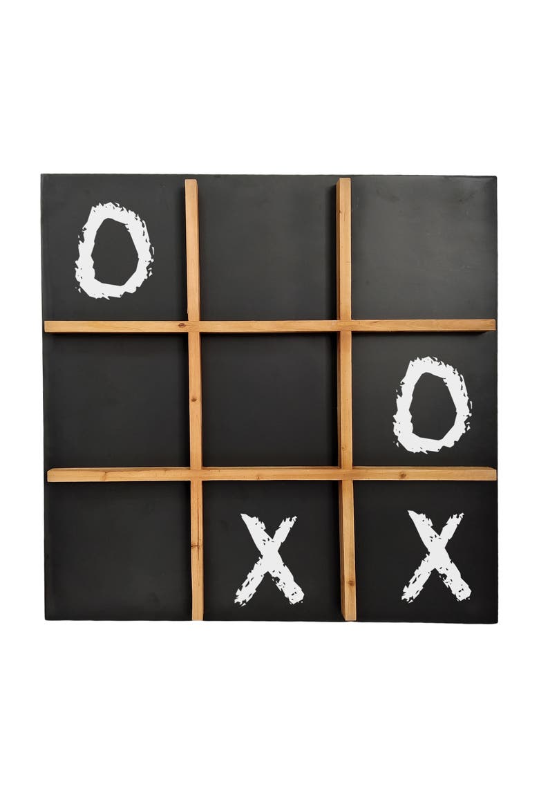 Tic Tac Toe Chalkboard Wall Decor, Main, color, Black