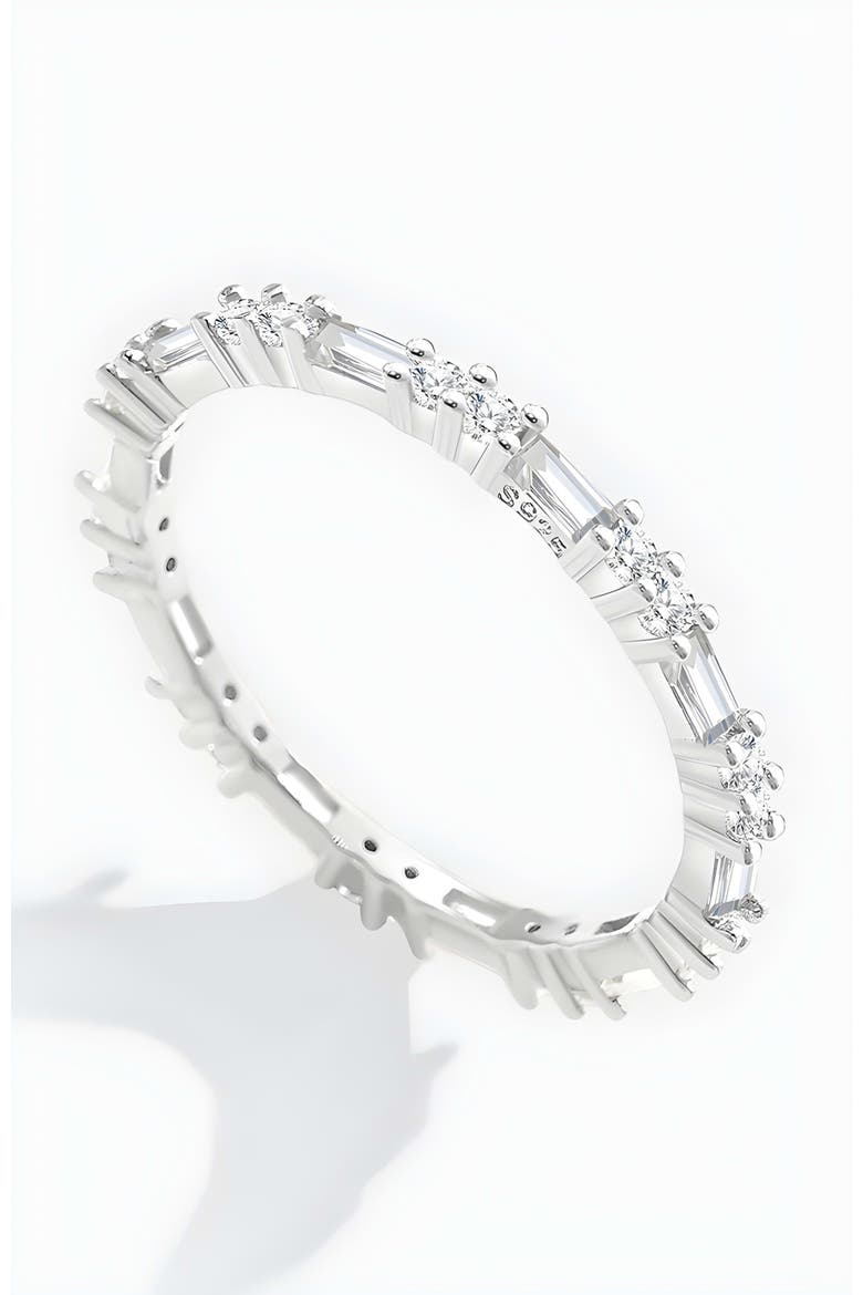 Baguette Gemstone Stacking Ring, Main, color, Silver