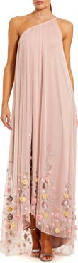 Mac Duggal One Shoulder High Low Embellished Trapeze Gown