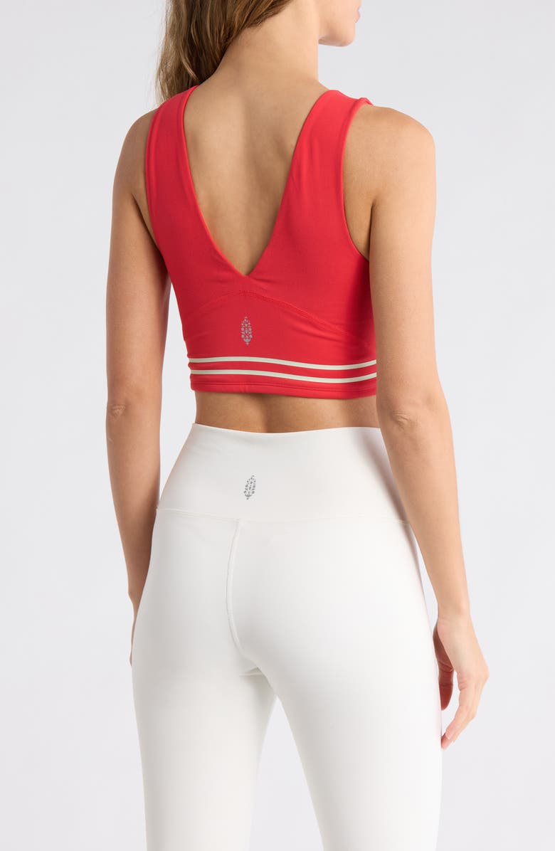 Free People Never Better Sports Bra, Alternate, color, Victory Red Logo