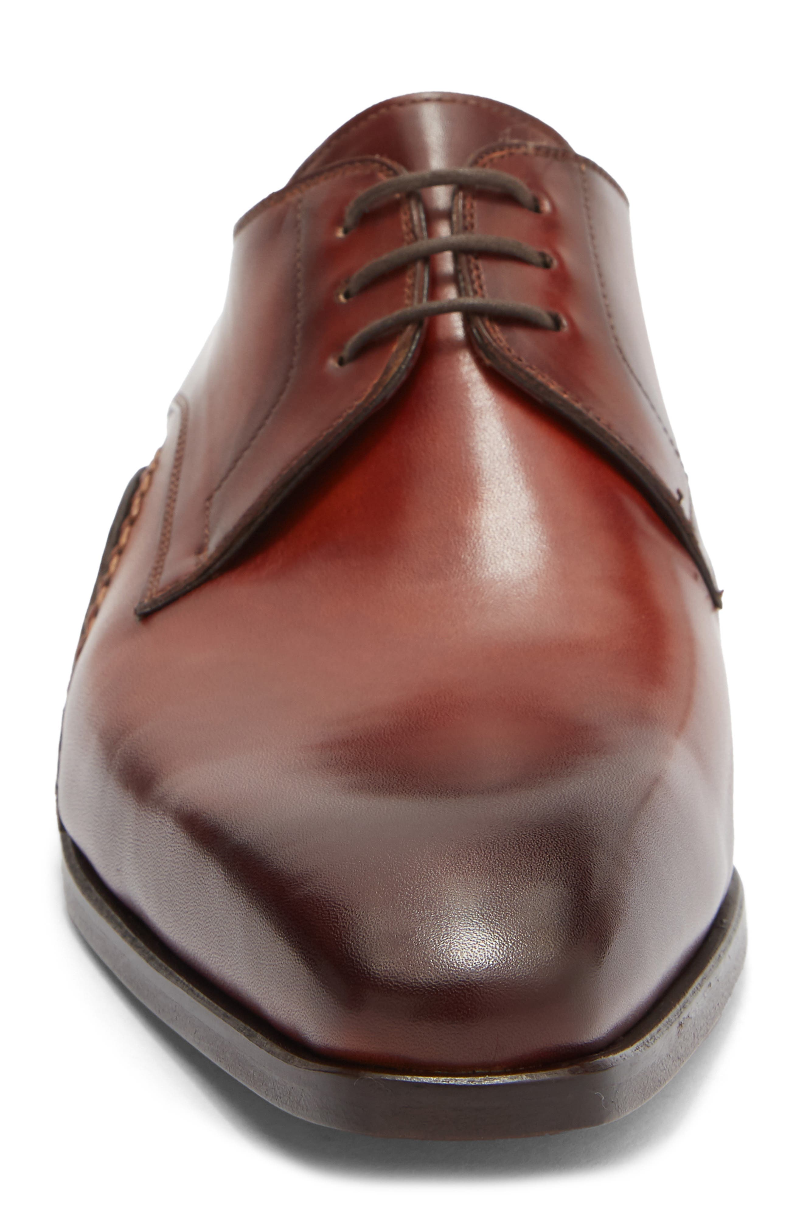 Leather Derby, Alternate, color, COGNAC