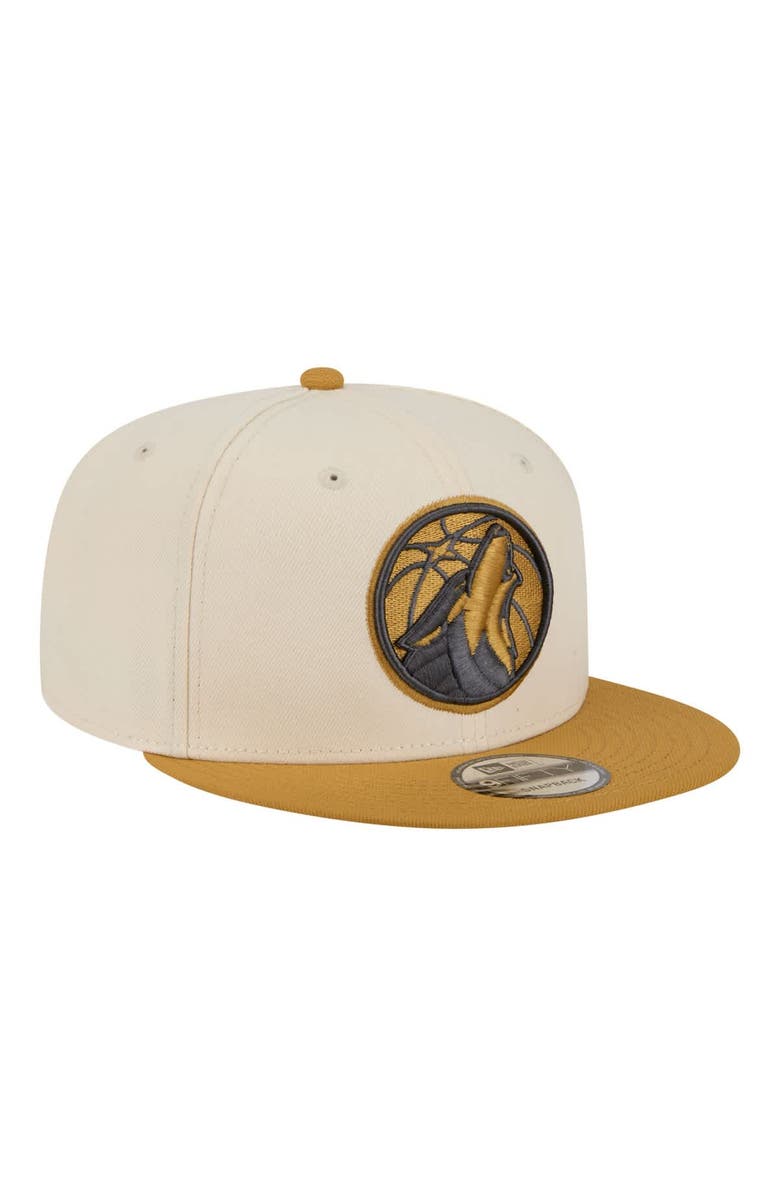New Era Men's New Era Cream/Tan Minnesota Timberwolves Two-Tone Color Pack 9FIFTY Snapback Hat, Alternate, color, Cream