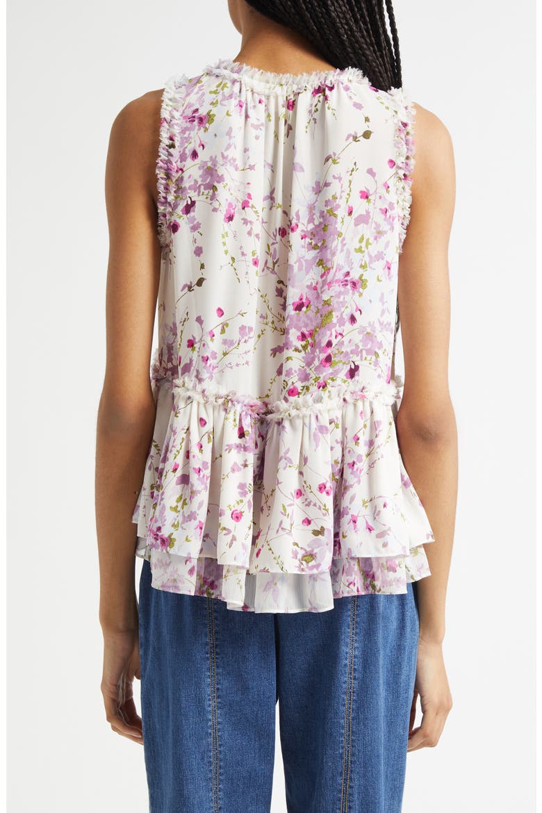 Midsummer Bloom Messina Sleeveless Peplum Top, Alternate, color, IVORY MULTI