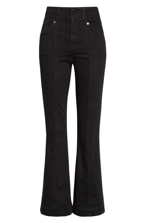 Veronica Beard Carson Seamed High Waist Ankle Flare Jeans In Black
