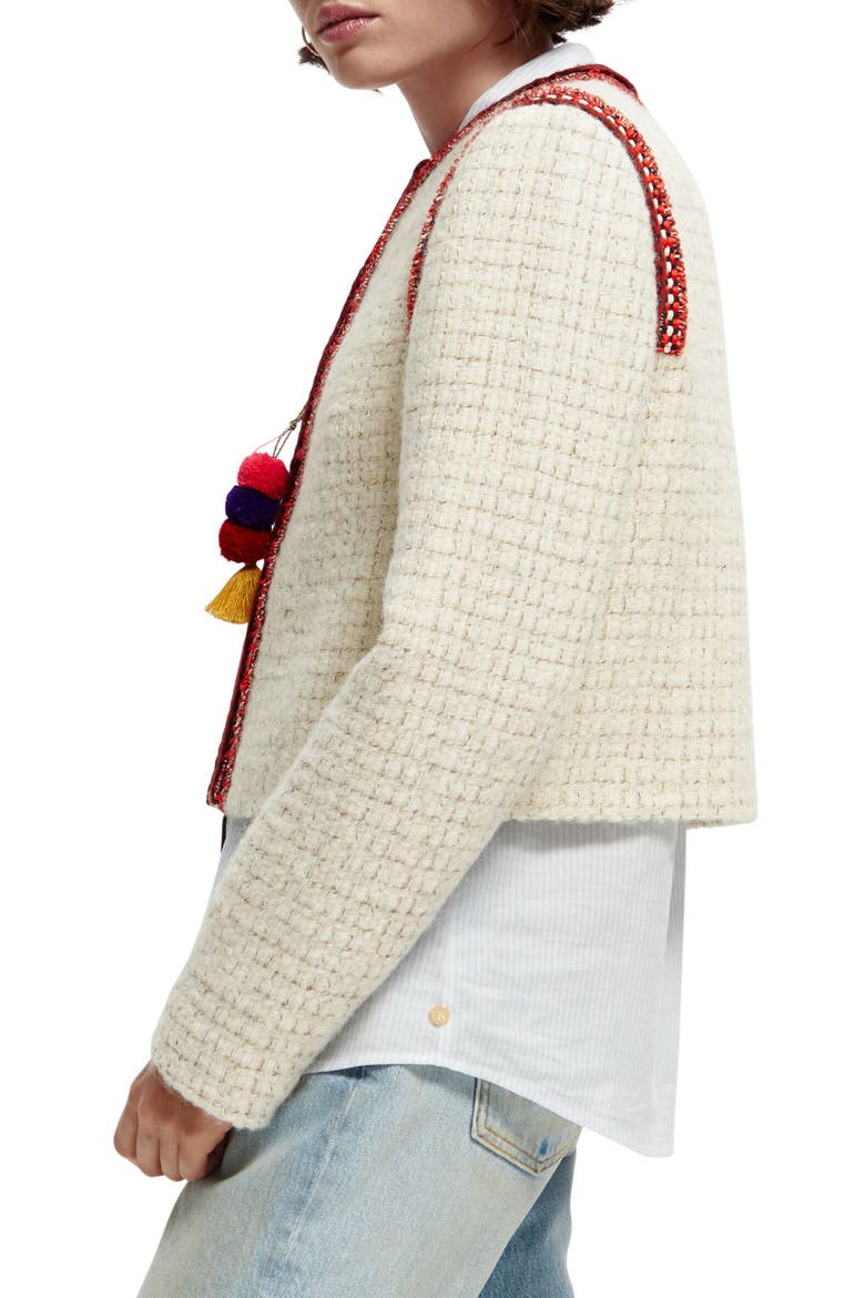 Wool Blend Crop Tweed Jacket, Alternate, color, 0622-AGED WHITE MELANGE