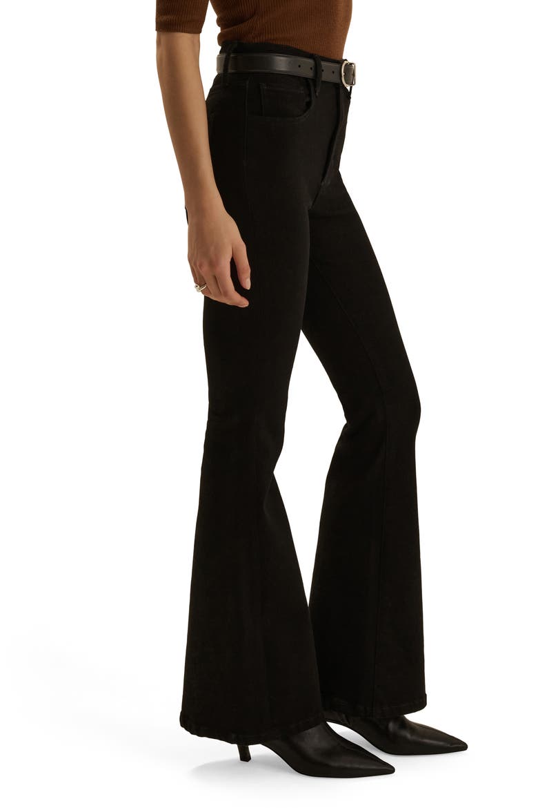 The Valentina Super High Waist Flare Jeans, Alternate, color, ONYX