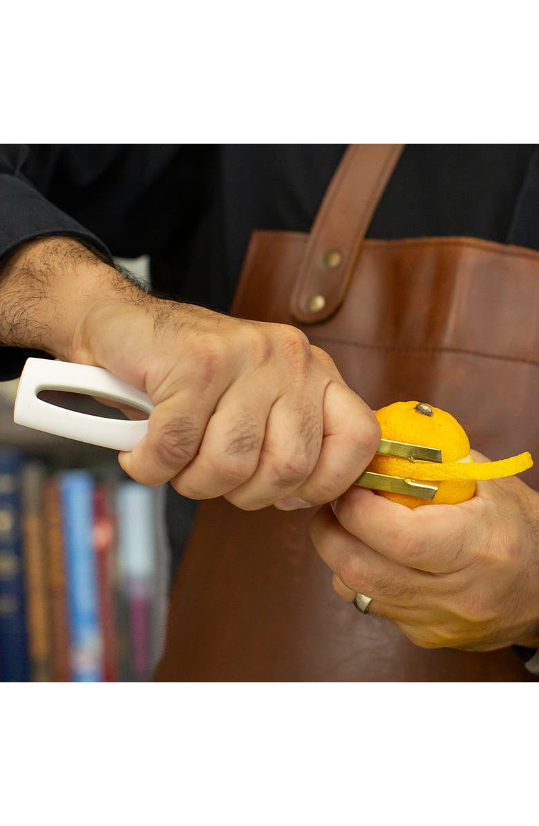 A Bar Above Gold Channel Knife, White Handle, Alternate, color, White