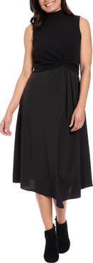 London Times Knit Popover A-Line Dress