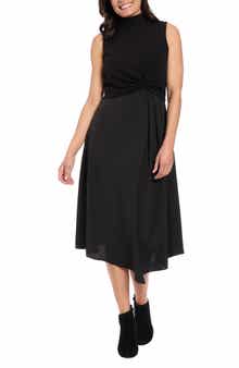 London Times Knit Popover A-Line Dress