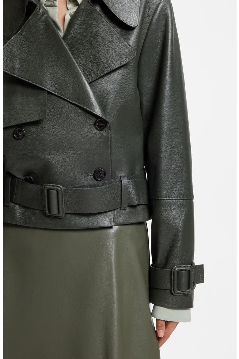 Satela Leather Jacket, Alternate, color, TEA LEAF