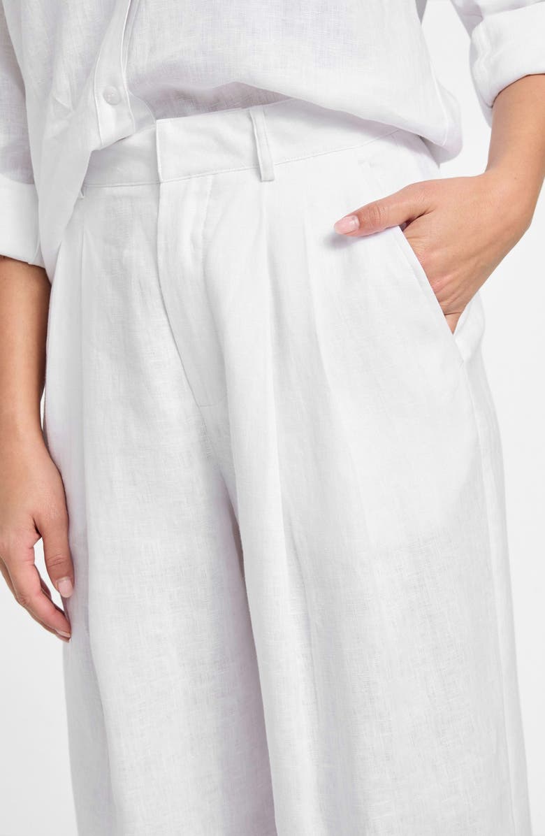 GUESS Jenny High Waist Wide Leg Linen Pants, Alternate, color, 