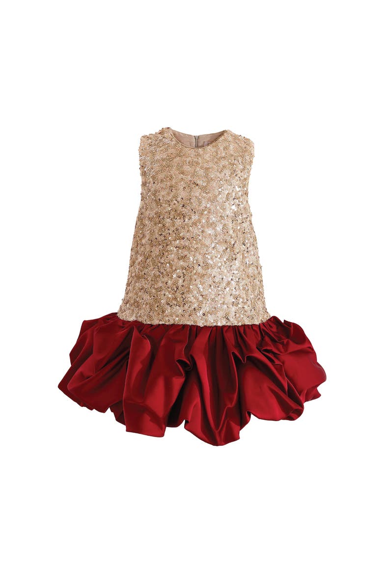 Ruffles & Gleam Dress, Main, color, Red