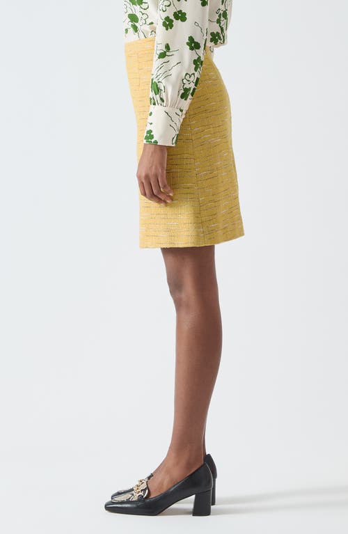 Lk Bennett Varley Tweed Miniskirt In Yellow