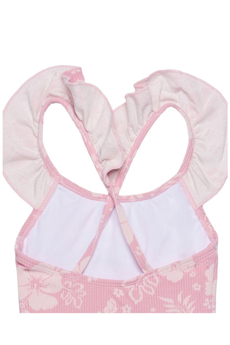 California Dreams Textured Square Neck Ruffle One Piece, Alternate, color, Pink