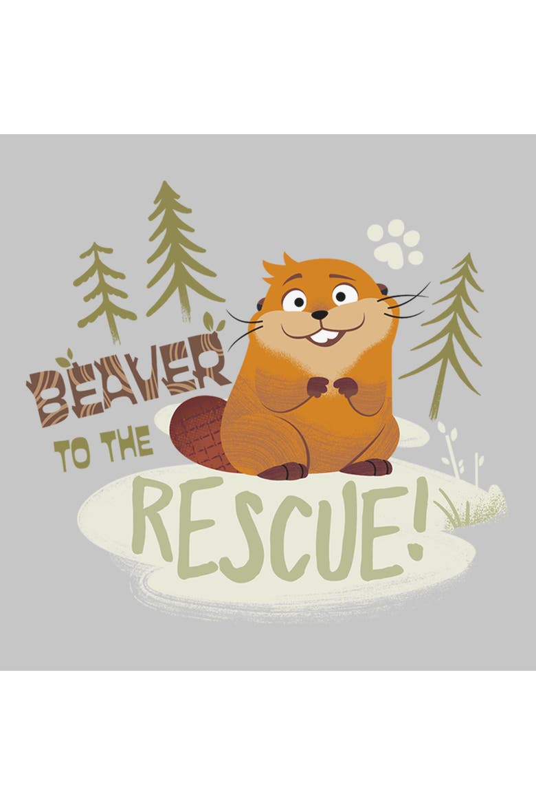 Junior's Hoppers Mabel Beaver to the Rescue  Graphic T-Shirt, Alternate, color, Athletic Heather