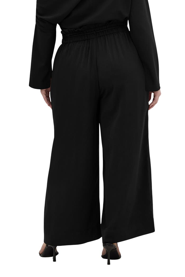 Shania Tie Waist Wide Leg Pants, Alternate, color, BLACK