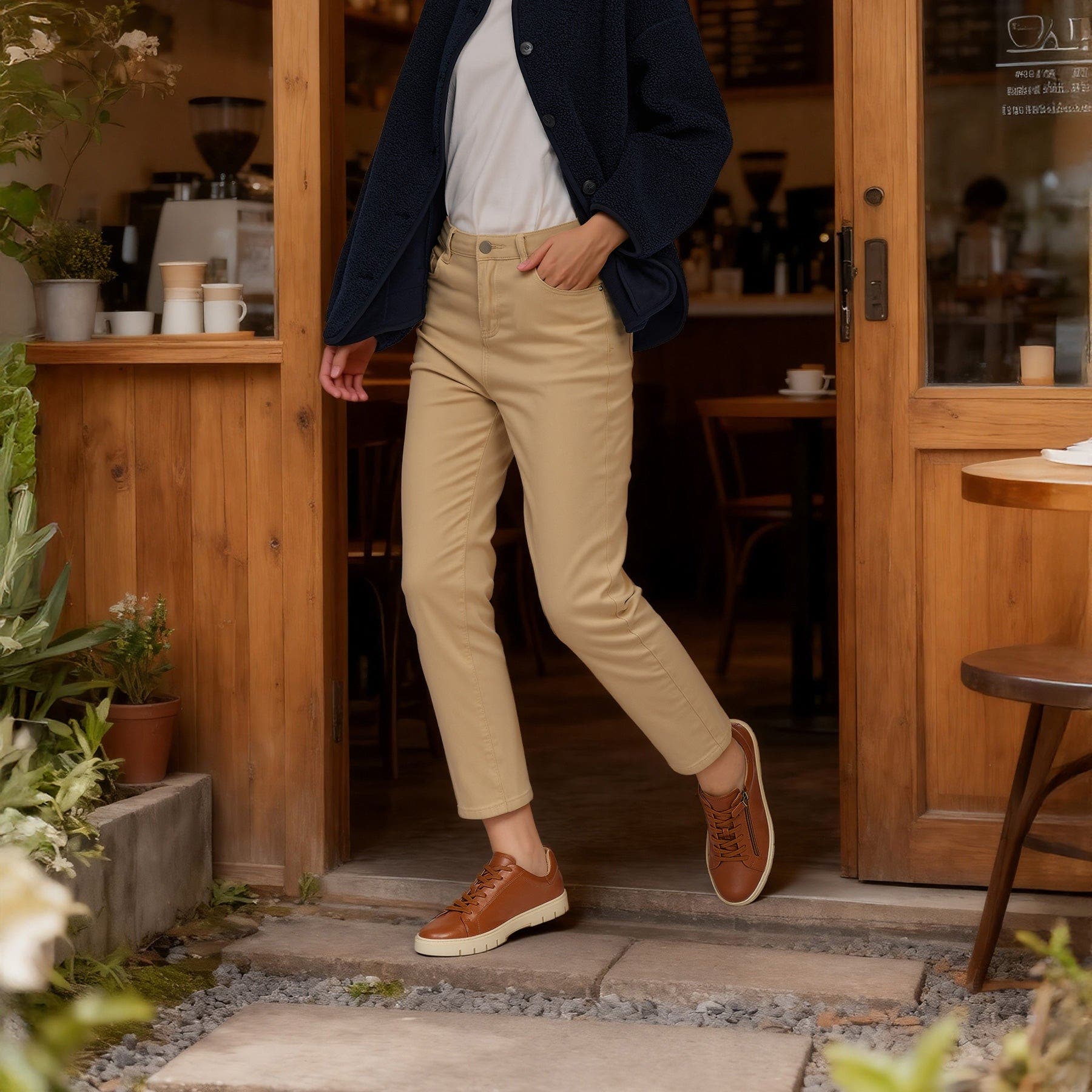 Roam LaceSneaker, Alternate, color, Caramel Leather