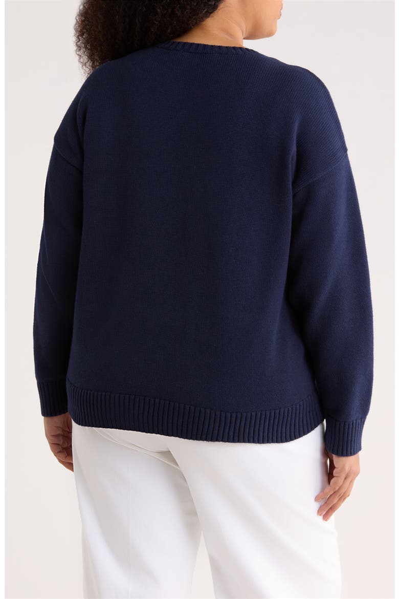 Dog Graphic Cotton Sweater, Alternate, color, REFINED NAVY BLUE/ MULTI