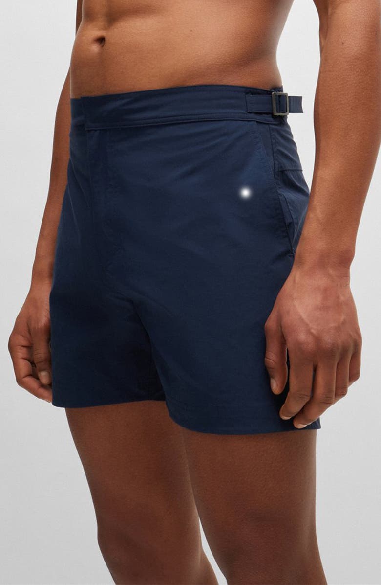 BOSS Luca Swim Trunks, Alternate, color, Navy