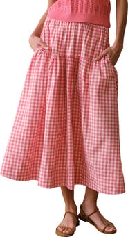 Marine Layer Gia Poplin Tiered Maxi Skirt