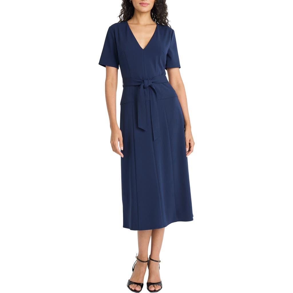 Maggy London Women's V-neck Midi Dress In Blue