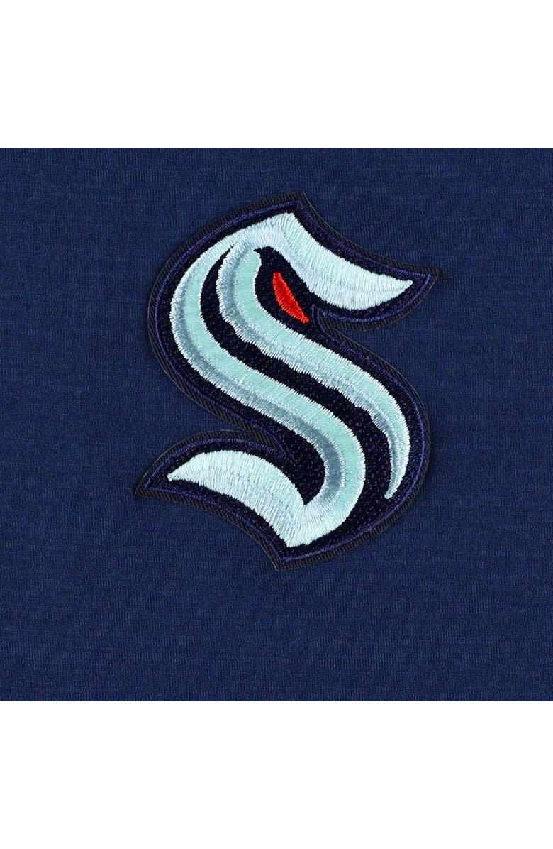 ANTIGUA Men's Antigua Heather Navy Seattle Kraken Spikes Raglan Quarter-Zip Hoodie, Alternate, color, Navy