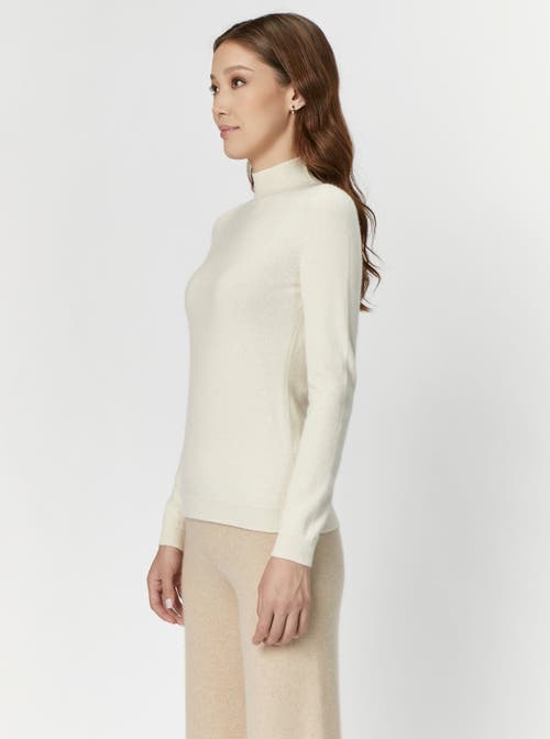 Gobi Mongolian Cashmere Cashmere Mock Neck Sweater In Off White