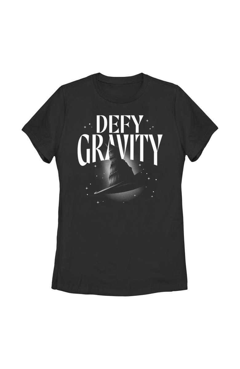 Wicked Women's Wicked Defy Gravity Witch Hat Graphic T-Shirt, Main, color, Black